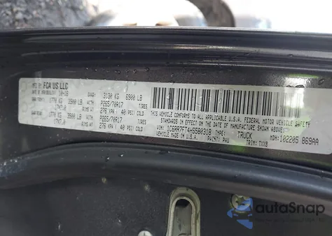 2017 Ram 1500 Tradesman 4X4 6'4 Box z USA, uszkodzony, nr VIN 1C6RR7FT4HS580318